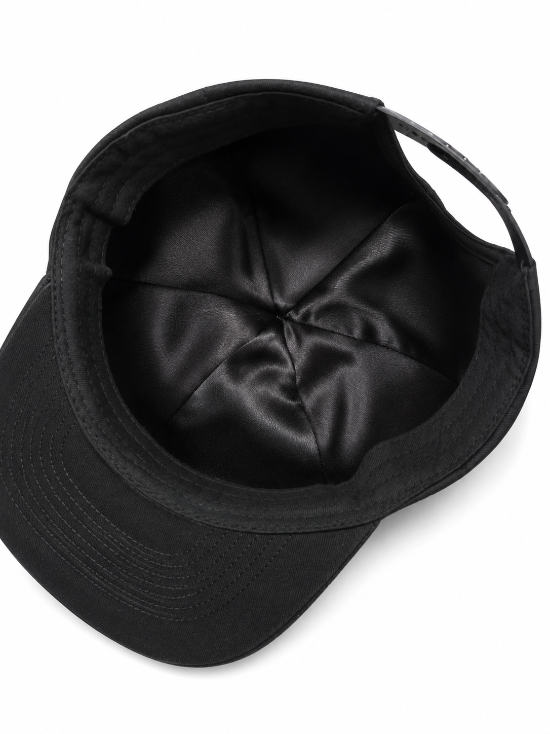 Rose Satin Cap Black