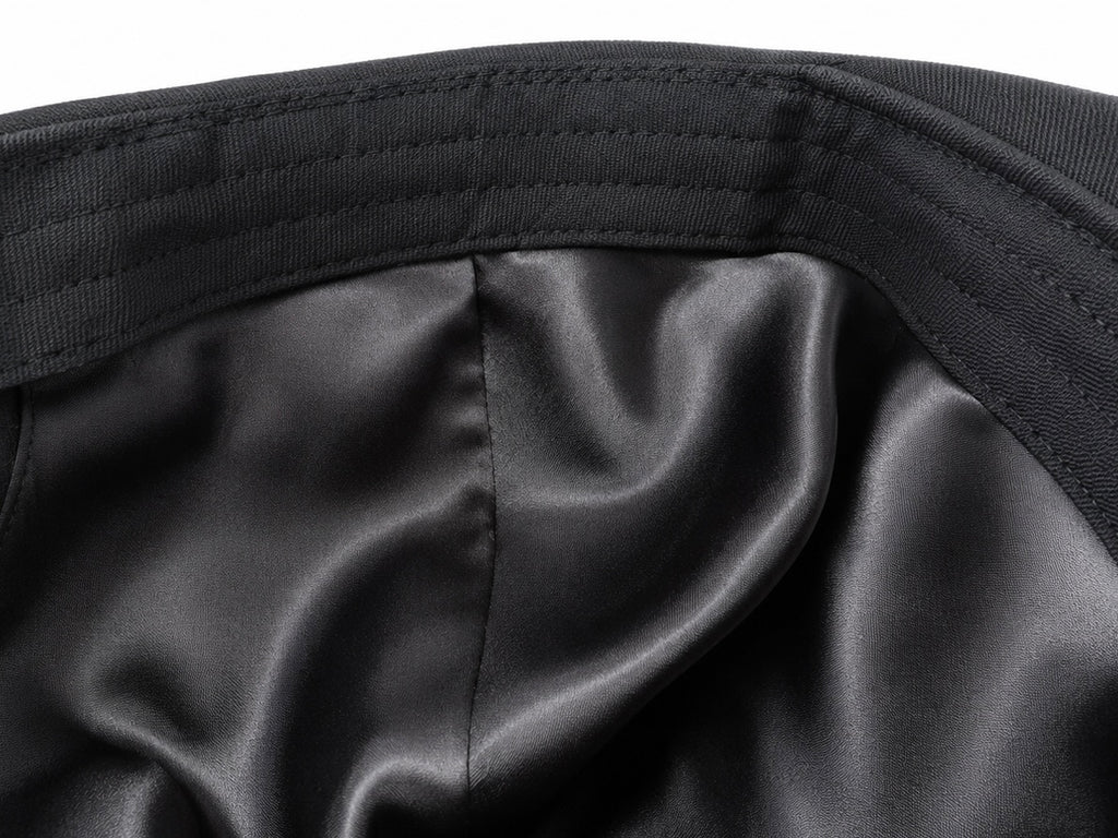 Rose Satin Cap Black