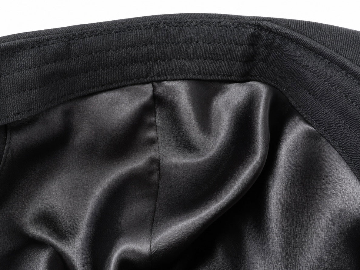 Rose Satin Cap Black